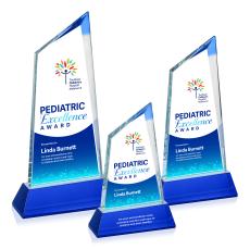 Sandown Full Color Blue on Newhaven Base Peak Crystal Award - Full Color Awards
