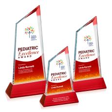 Sandown Full Color Red on Newhaven Base Peak Crystal Award - Full Color Awards