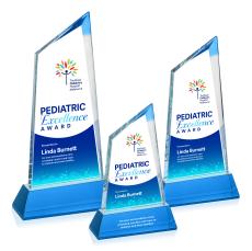 Sandown Full Color Sky Blue on Newhaven Base Peak Crystal Award - Full Color Awards