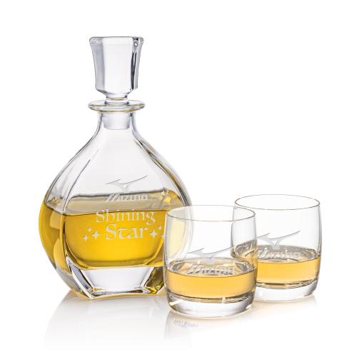 Corporate Recognition Gifts - Etched Barware - Oakville Decanter & Ritz OTR Set