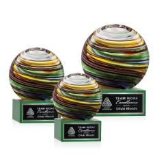 Lunar Spheres on Hancock Green Glass Award - Glass Awards