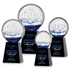 Starburst Full Color Black on Celestina Base Spheres Glass Award - Glass Awards