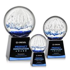 Starburst Full Color Black on Fortino Base Spheres Glass Award - Glass Awards