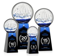 Starburst Full Color Black on Novita Base Spheres Glass Award - Glass Awards