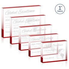 Toledo Red (Horiz) Rectangle Acrylic Award - Years of Service Awards