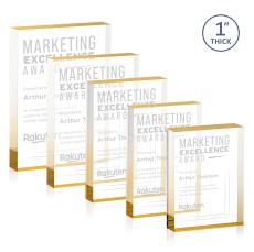Toledo Gold (Vert) Rectangle Acrylic Award - Years of Service Awards
