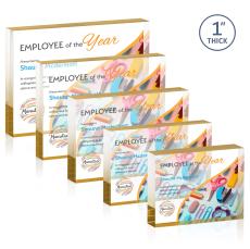 Toledo Full Color Gold (Horiz) Rectangle Acrylic Award - Years of Service Awards