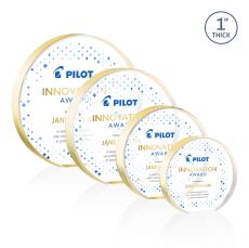 Narita Full Color Gold Circle Acrylic Award - Years of Service Awards