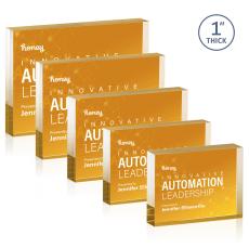 Toledo Full Color Double Sided Gold (Horiz) Rectangle Acrylic Award - Years of Service Awards