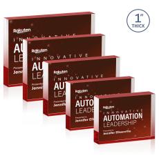 Toledo Full Color Double Sided Red (Horiz) Rectangle Acrylic Award - Years of Service Awards