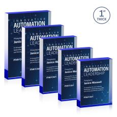 Toledo Full Color Double Sided Blue (Vert) Rectangle Acrylic Award - Years of Service Awards