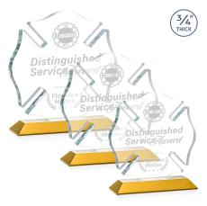 Maltese Cross Amber Abstract / Misc Crystal Award - Award Shapes