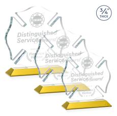 Maltese Cross Gold Abstract / Misc Crystal Award - Award Shapes