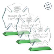 Maltese Cross Green Abstract / Misc Crystal Award - Award Shapes