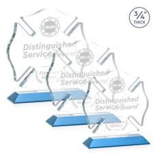 Maltese Cross Sky Blue Abstract / Misc Crystal Award - Award Shapes