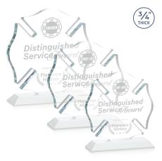 Maltese Cross White Abstract / Misc Crystal Award - Award Shapes