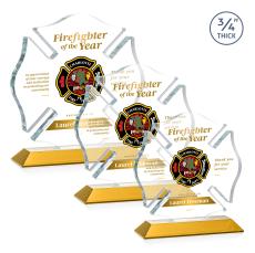 Maltese Cross Full Color Amber Abstract / Misc Crystal Award - Newest Additions