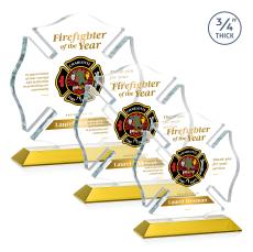 Maltese Cross Full Color Gold Abstract / Misc Crystal Award - Newest Additions