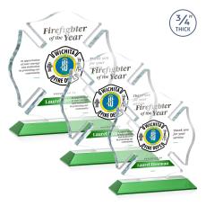 Maltese Cross Full Color Green Abstract / Misc Crystal Award - Newest Additions