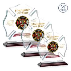 Maltese Cross Full Color Rosewood Abstract / Misc Crystal Award - Newest Additions