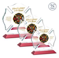 Maltese Cross Full Color Red Abstract / Misc Crystal Award - Newest Additions