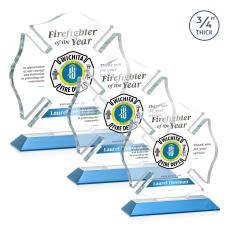 Maltese Cross Full Color Sky Blue Abstract / Misc Crystal Award - Newest Additions