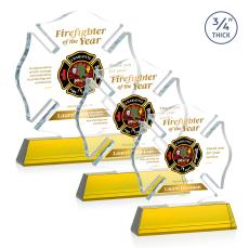 Maltese Cross Full Color Gold on Newhaven Abstract / Misc Crystal Award - Newest Additions