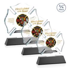 Maltese Cross Full Color Black on Newhaven Abstract / Misc Crystal Award - Newest Additions