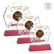 Maltese Cross Full Color Red on Newhaven Abstract / Misc Crystal Award - Newest Additions