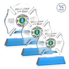 Maltese Cross Full Color Sky Blue on Newhaven Abstract / Misc Crystal Award - Newest Additions