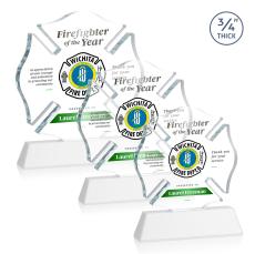 Maltese Cross Full Color White on Newhaven Abstract / Misc Crystal Award - Newest Additions