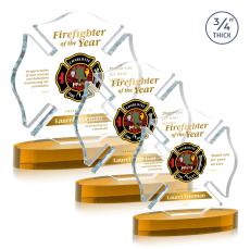 Maltese Cross Full Color Amber on Alberton Abstract / Misc Crystal Award - Newest Additions