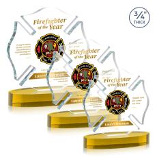 Maltese Cross Full Color Gold on Alberton Abstract / Misc Crystal Award - Newest Additions