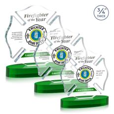 Maltese Cross Full Color Green on Alberton Abstract / Misc Crystal Award - Newest Additions
