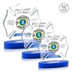 Maltese Cross Full Color Blue on Alberton Abstract / Misc Crystal Award - Newest Additions