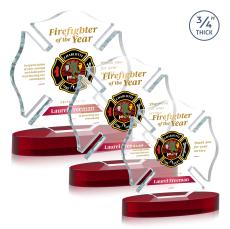 Maltese Cross Full Color Red on Alberton Abstract / Misc Crystal Award - Newest Additions