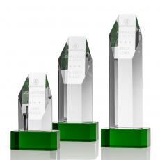Employee Gifts - Ashford Obelisk on Green Base Crystal Award
