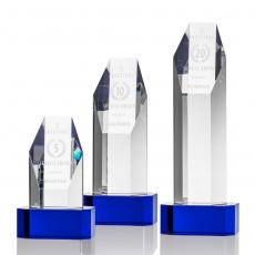 Employee Gifts - Ashford Obelisk on Blue Base Crystal Award