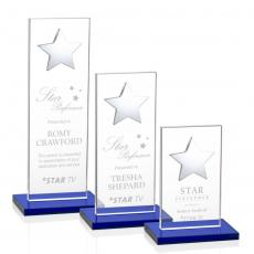 Employee Gifts - Dallas Star Blue/Silver Rectangle Crystal Award