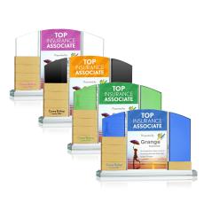 Lavery Add-a-Block Full Color Gold Arch & Crescent Crystal Award - Newest Additions