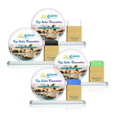 Balmore Add-a-Block Full Color Gold Circle Crystal Award - Newest Additions