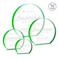 Maren Hemisphere Green Circle Crystal Award - Newest Additions
