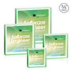 Upton Square Full Color Double Sided Green Crystal Award - Newest Additions