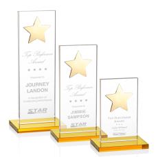 Dallas Amber/Gold Star Crystal Award - Service Awards