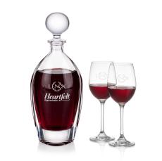 Langara Decanter & Burlington Wine - Etched Barware