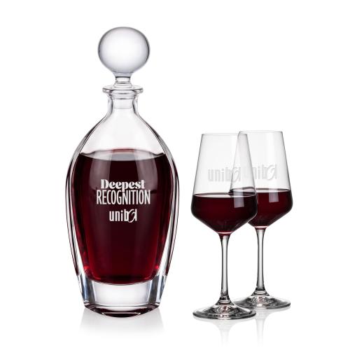 Corporate Recognition Gifts - Etched Barware - Langara Decanter & Cannes Wine