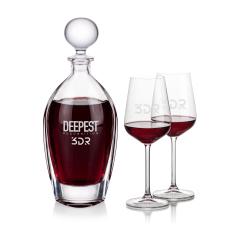 Langara Decanter & Elderwood Wine - Etched Barware