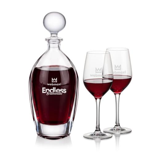 Corporate Recognition Gifts - Etched Barware - Langara Decanter & Lethbridge Wine