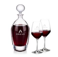 Langara Decanter & Santiago Wine - Etched Barware