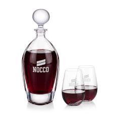 Langara Decanter & Boston Stemless Wine - Etched Barware